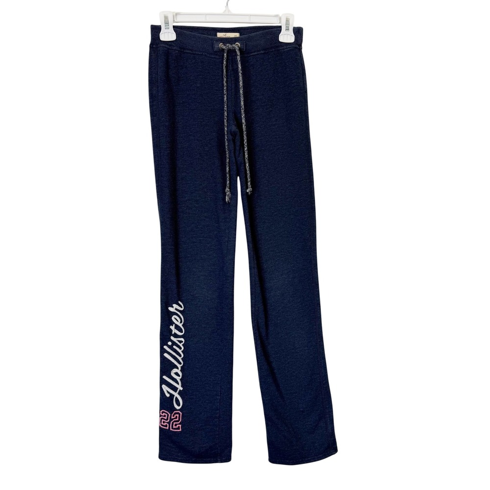 Hollister Y2K Spellout Sweatpants Women's XS Blue Low Rise
